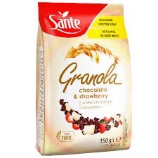 SANTE GRANOLA WHITE CHOC.&STRAW.350 GR