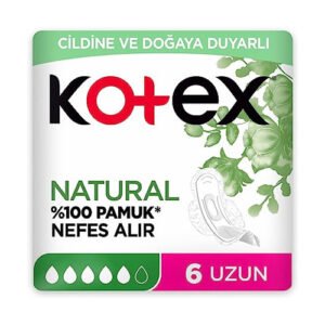 KOTEX NATURAL SINGLE UZUN 6LI