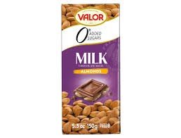 VALOR MILK CHOCO ALMOND NO SUGAR 150GR